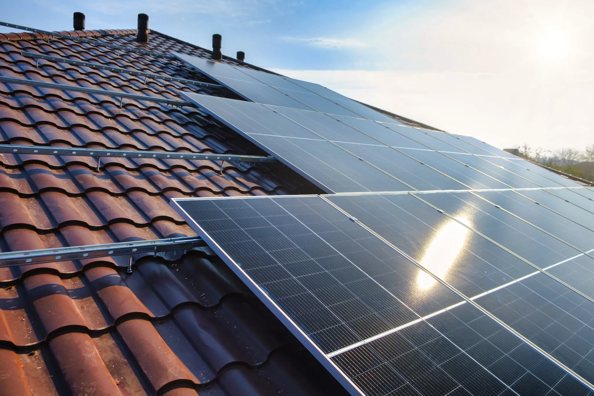 Solar panel on roof