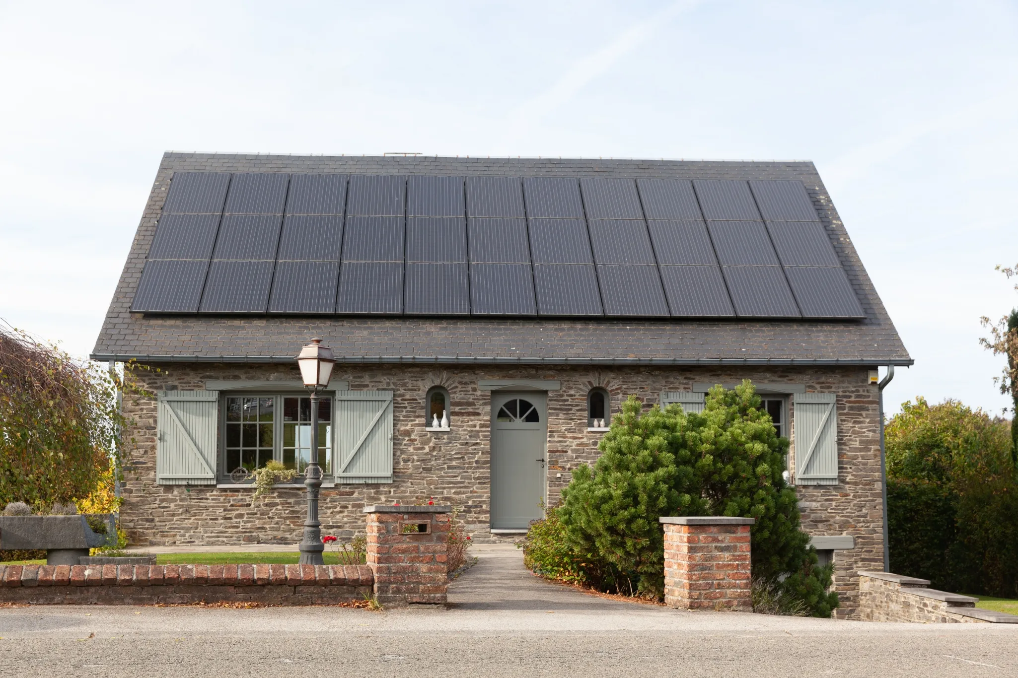 Home with solar panels